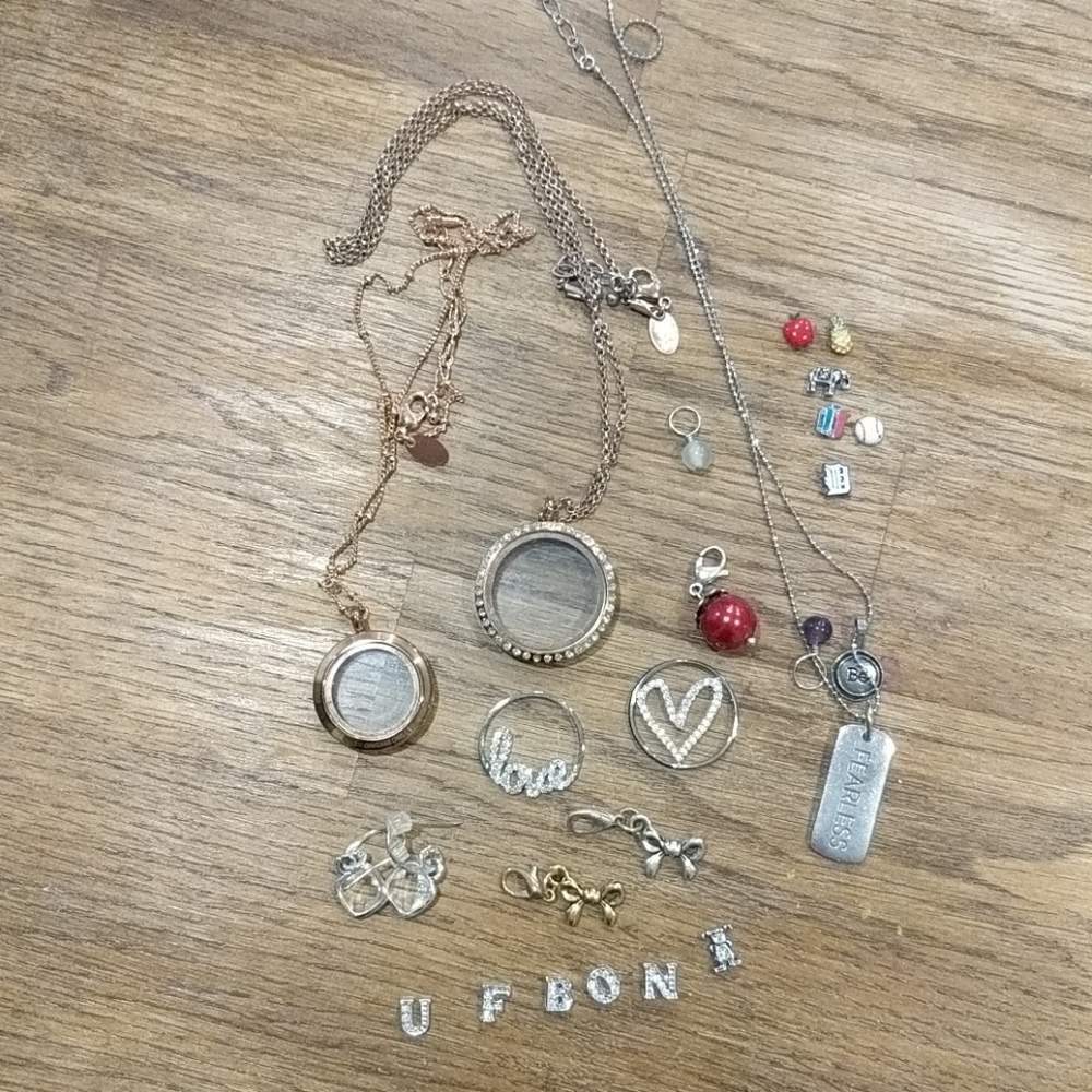SALE Origami Owl necklaces charms plates dangles